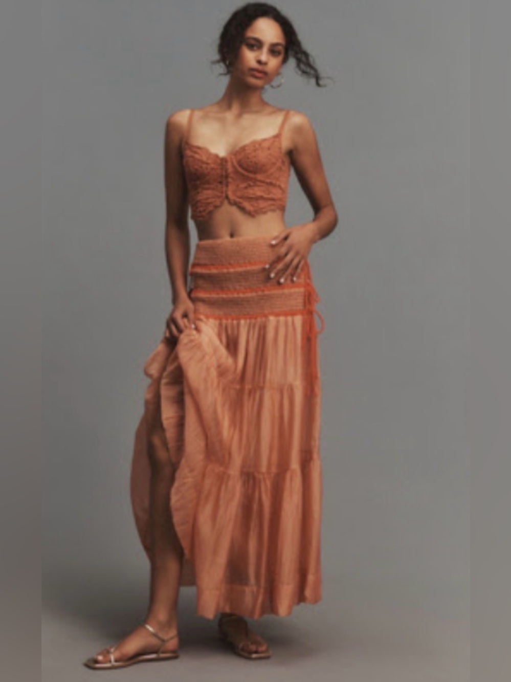 Anthropologie Sheer Volume Maxi Skirt